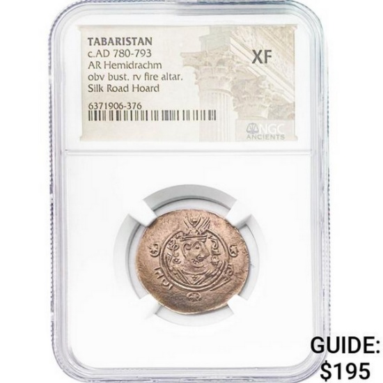 Tabaristan c.AD 780-793 Silver Hemidrachm NGC XF
