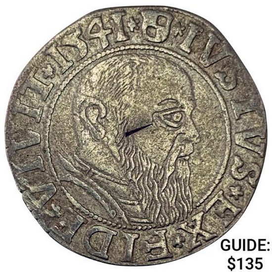 1529-1558 Prussia Silver Groschen Albert I CLOSELY UNCIRCULATED