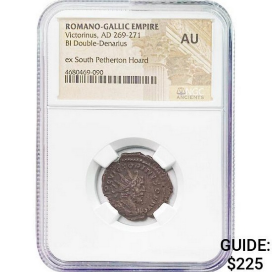 Romano-Gallic Victorinus 269-271 BI Dbl Denarius NGC AU