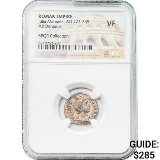 Roman Julia Mamaea AD 222-235 Silver Denarius NGC VF