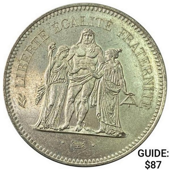 1975 France .8681oz Silver 50 Francs UNCIRCULATED