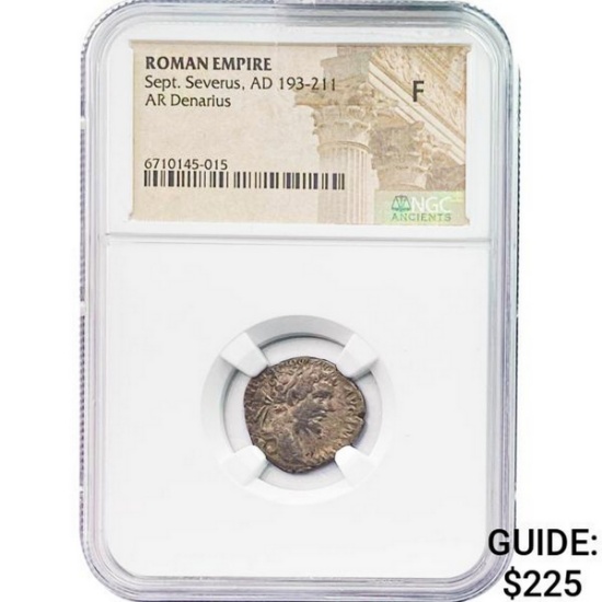 Roman Sept. Severus, AD 193-211 Silver Denarius NGC F