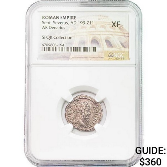 Roman Sept. Severus, AD 193-211 Silver Denarius NGC XF
