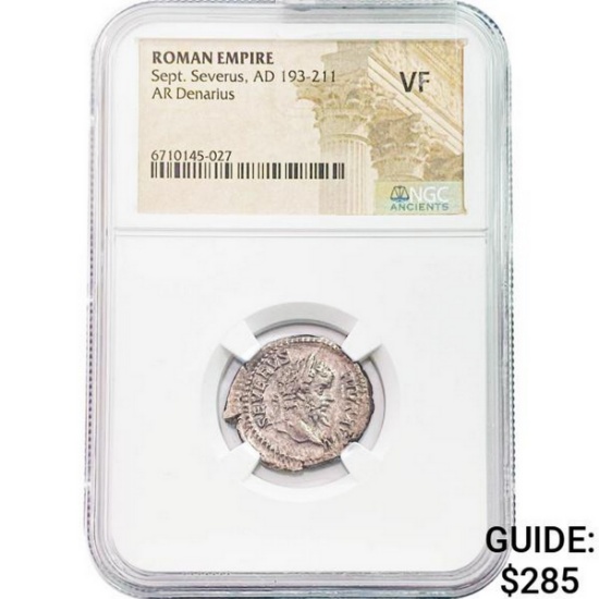Roman Sept. Severus, AD 193-211 Silver Denarius NGC VF