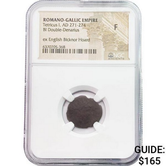Romano-Gallic Tetricus I, 271-274 BI Dbl-Denarius NGC F