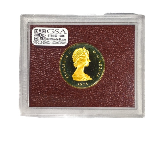 1976 Turks & Caicos Islands 100 Crowns Gold Coin (.2896 AGW)