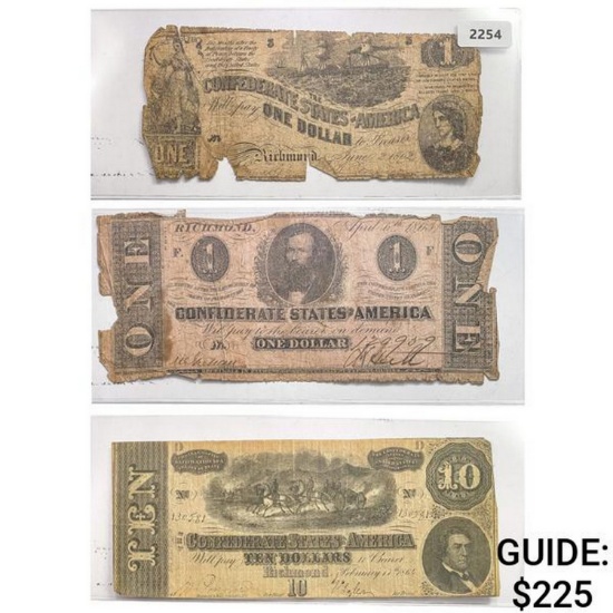 [3]1862-1864 $1/$10 Confederate States Notes