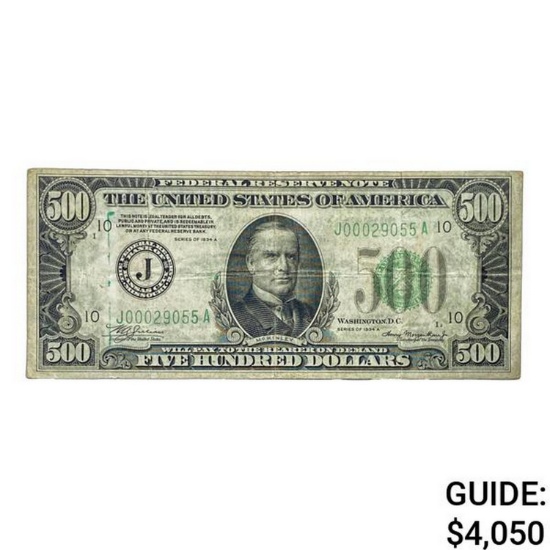 1934-A $500 Federal Reserve Note