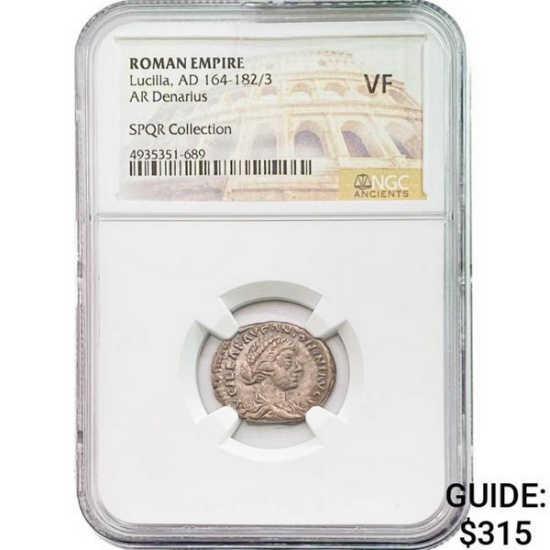Roman Lucilla AD 164-182/3 Silver Denarius NGC VF