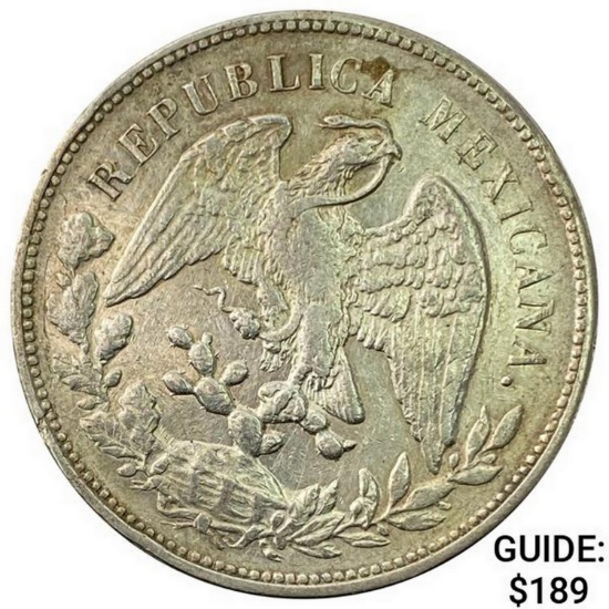 1899Mo AM Mexico Silver Peso CHOICE AU