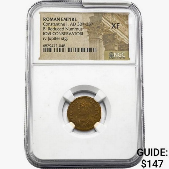 Roman Constantinian cAD 330-340 AE3/4 BI Nummus NGC AU