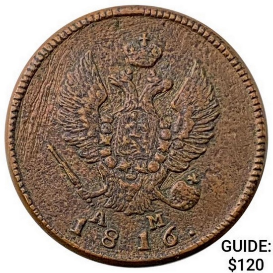 1816 Russia 2 Kopecks CHOICE AU