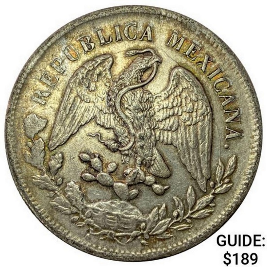 1900Zs FZ Mexico Silver Peso CHOICE AU