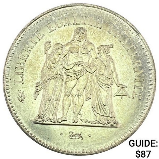 1974 France .8681oz Silver 50 Francs UNCIRCULATED