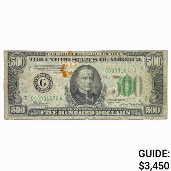 1934 $500 FRN - Chicago LIGHTLY CIRCULATED