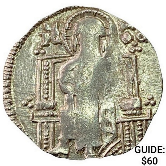 1268-1457 AD Venice Silver 1/2 grosso NEARLY UNCIRCULATED