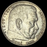 1935-G Germany Silver 5 Reichsmark CLOSELY UNCIRCULATED