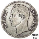 1926 Venezuela 5 Bolivares NEARLY UNCIRCULATED