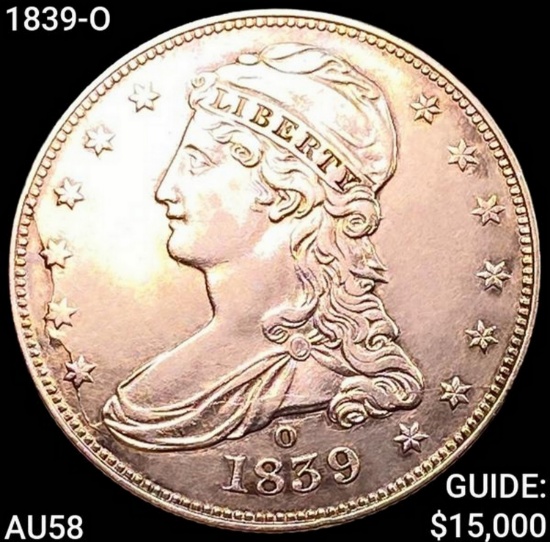 1839-O Capped Bust Half Dollar CHOICE AU