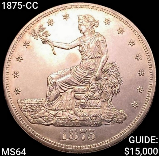 1875-CC Silver Trade Dollar CHOICE BU