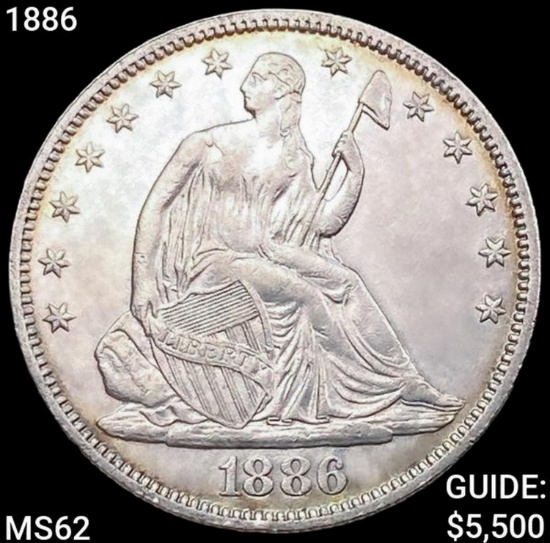 1886 Seated Liberty Half Dollar UNCIRCULATED