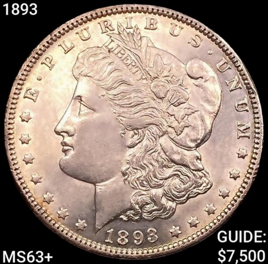 1893 Morgan Silver Dollar CHOICE BU+