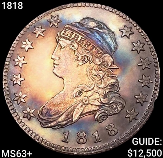 1818 Capped Bust Quarter CHOICE BU+