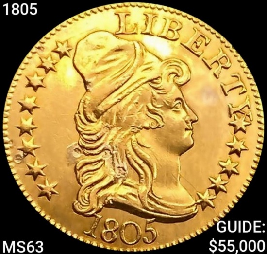 1805 $5 Gold Half Eagle CHOICE BU