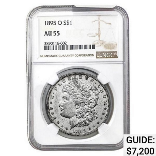 1895-O Morgan Silver Dollar NGC AU55