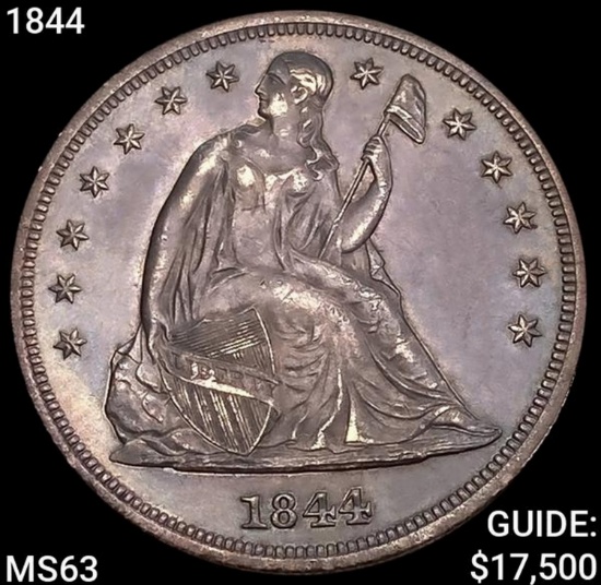 1844 Seated Liberty Dollar CHOICE BU