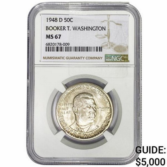 1948-D Booker T Half Dollar NGC MS67