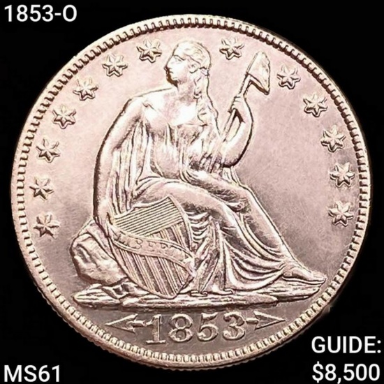 1853-O Seated Liberty Half Dollar UNCIRCULATED