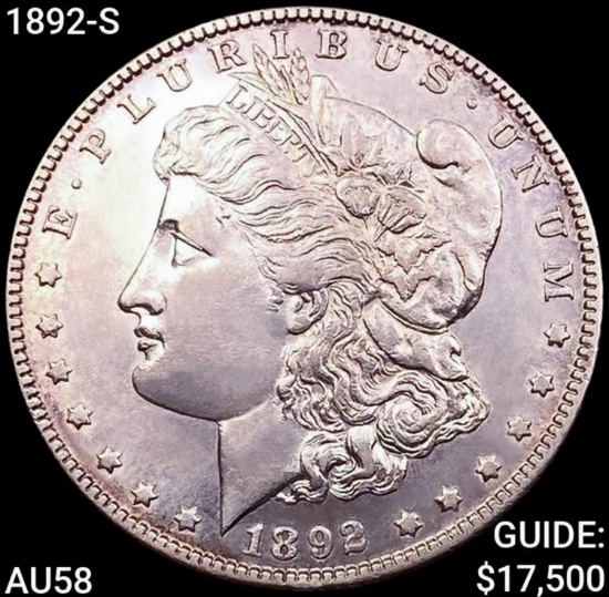 1892-S Morgan Silver Dollar CHOICE AU