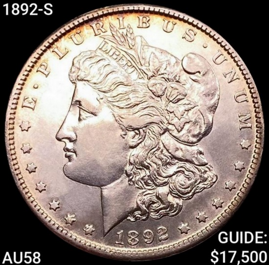 1892-S Morgan Silver Dollar CHOICE AU