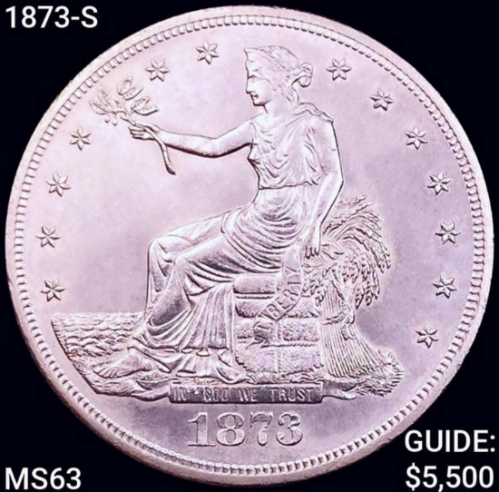 1873-S Silver Trade Dollar CHOICE BU