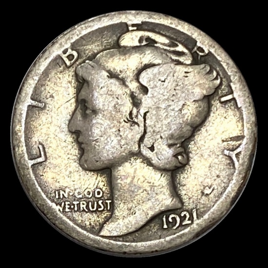 1921-D Silver Mercury Dime LIGHTLY CIRCULATED