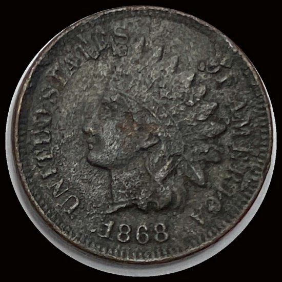 1868 Indian Head Cent LIGHTLY CIRCULATED