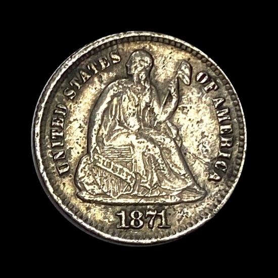 1871 Silver Half Dime LIGHTLY CIRCULATED