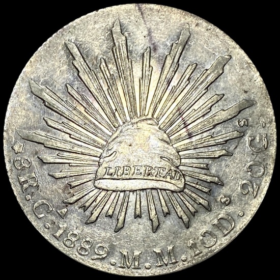1889-Ca MM Mexico Silver 8 Reales CLOSELY UNCIRCULATED