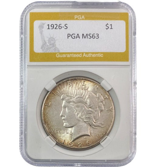 1926-S Peace Silver Dollar PGA MS63