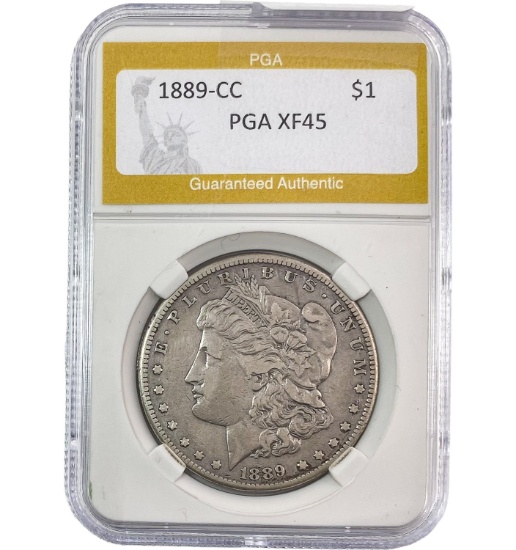 1889-CC Morgan Silver Dollar PGA XF45