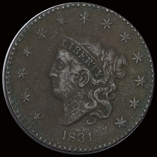 1831 Coronet Head Large Cent NEARLY UNCIRCULATED
