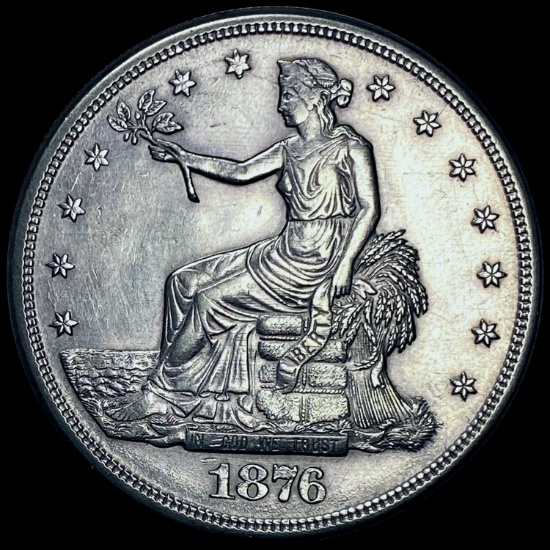1876-S Silver Trade Dollar CHOICE AU