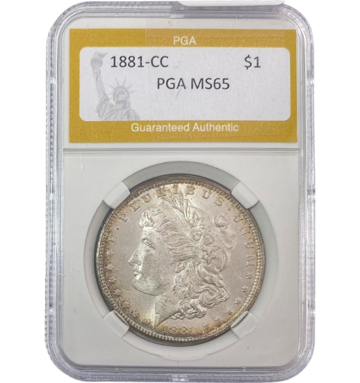 1881-CC Morgan Silver Dollar PGA MS65