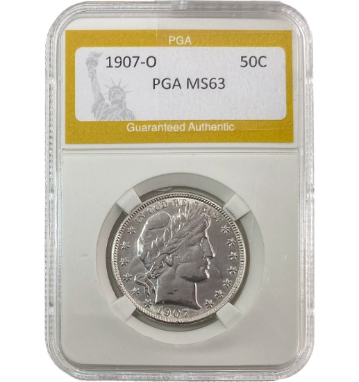 1907-O Barber Half Dollar PGA MS63