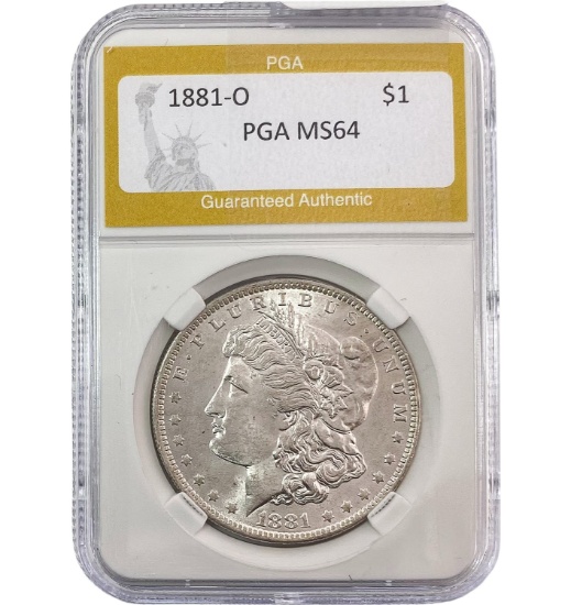1881-O Morgan Silver Dollar PGA MS64
