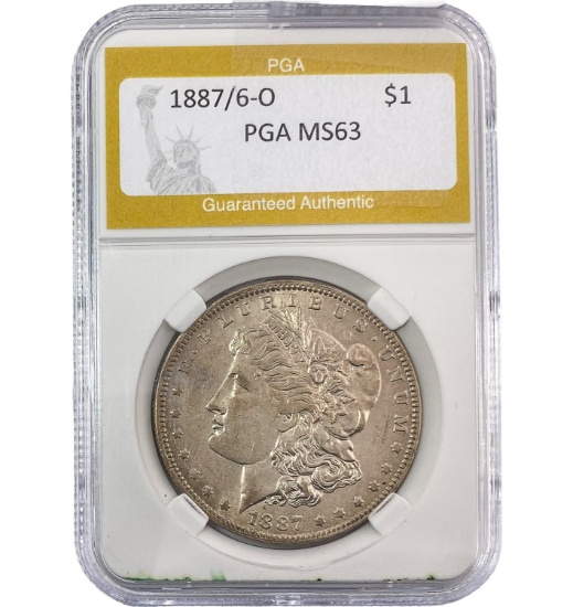 1887/6-O Morgan Silver Dollar PGA MS63