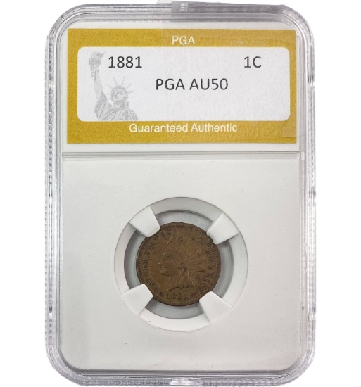 1881 Indian Head Cent PGA AU50