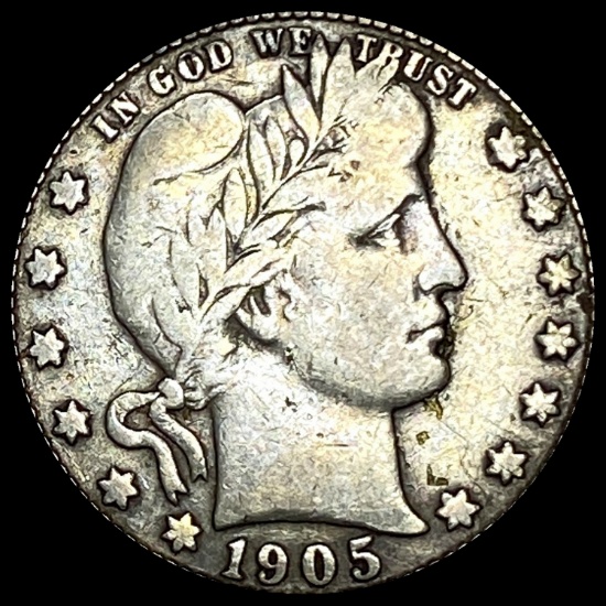 1905-S Silver Barber Quarter NICELY CIRCULATED