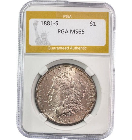 1881-CC Morgan Silver Dollar PGA MS65